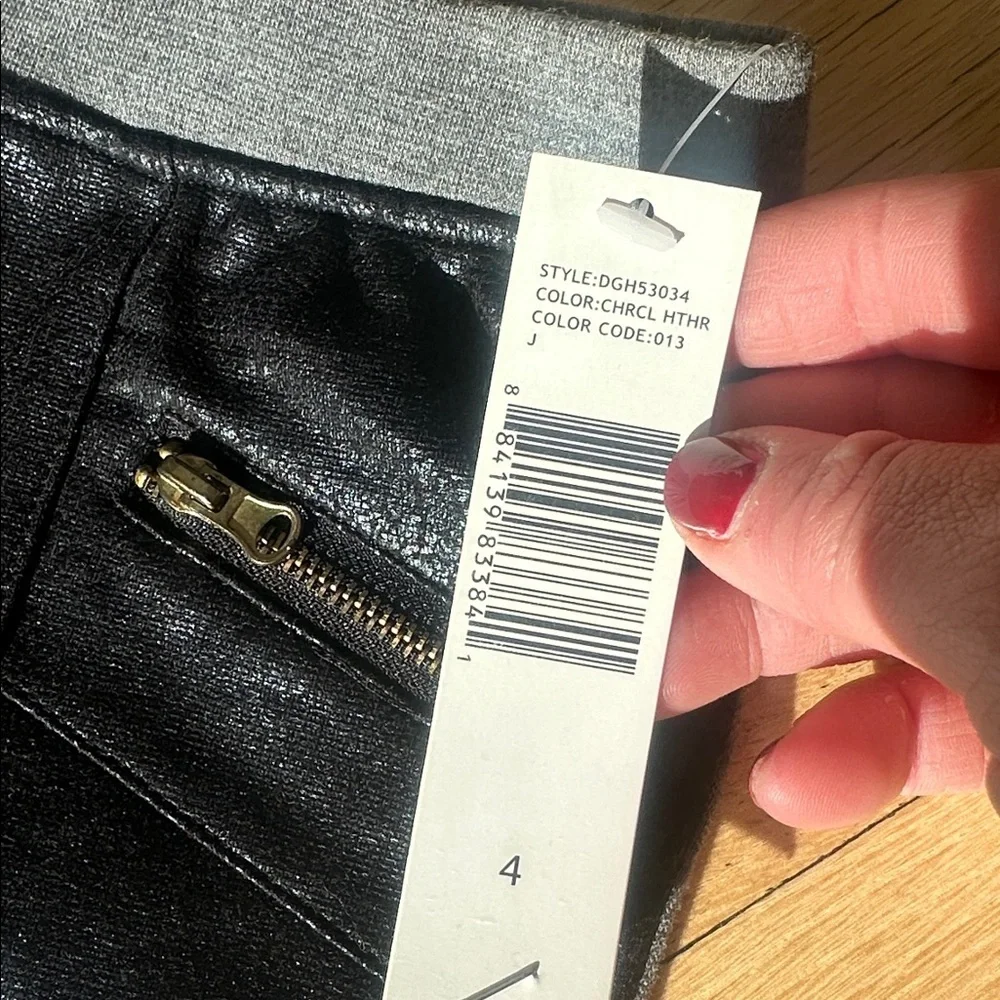 Girls Faux Leather Leggings - Picture 3 of 4